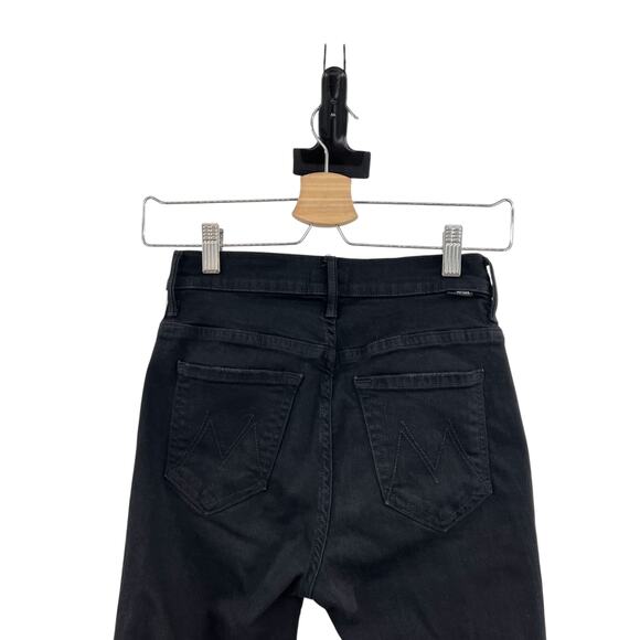 Mother Insider Crop Step Fray Jeans Guilty Racer Side Stripe Black Size 25 - Picture 8 of 13